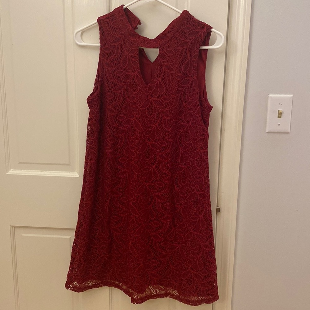Red shirt dress